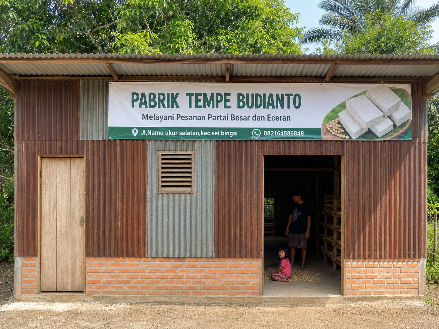 Tampak Depan Pabrik Tempe Budianto